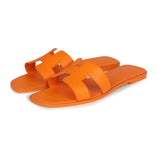 Hermes Oran Sandals Orange Sunset Epsom 42 EU