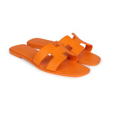 Hermes Oran Sandals Orange Sunset Epsom 42 EU