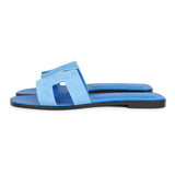 Hermes Oran Sandals Bleu Cameo Suede 40.5 EU