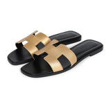 Hermes Oran Sandals Dore Chevre 38.5 EU