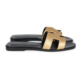 Hermes Oran Sandals Dore Chevre 38.5 EU