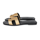 Hermes Oran Sandals Dore Chevre 38.5 EU