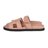 Hermes Chypre Techno Sandal Nude Suede Palladium Hardware 38 EU