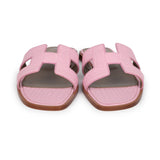 Hermes Oran Sandals Bubblegum Matte Alligator 37 EU