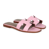 Hermes Oran Sandals Bubblegum Matte Alligator 37 EU