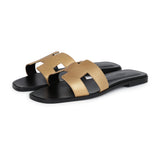 Hermes Oran Sandals Dore Chevre 40 EU