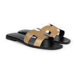 Hermes Oran Sandals Dore Chevre 40 EU