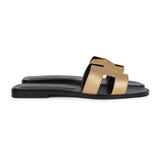 Hermes Oran Sandals Dore Chevre 40 EU