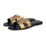 Hermes Oran Sandals Dore Chevre 38 EU