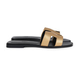 Hermes Oran Sandals Dore Chevre 38 EU