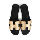 Hermes Oran Sandals Dore Chevre 38 EU