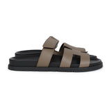 Hermes Chypre Techno Sandals Etoupe Epsom Palladium Hardware 40 EU