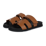 Hermes Chypre Techno Sandals Gold Calfskin Palladium Hardware 41 EU