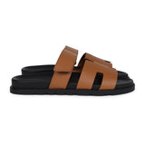 Hermes Chypre Techno Sandals Gold Calfskin Palladium Hardware 41 EU