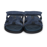 Hermes Chypre Techno Sandals Bleu Celeste Suede Palladium Hardware 37 EU