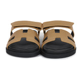 Hermes Chypre Techno Sandals Dore Chevre Palladium Hardware 37 EU