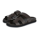 Hermes Chypre Techno Sandals Naturel Calfskin Palladium Hardware 38 EU