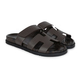 Hermes Chypre Techno Sandals Ecorce Calfskin Palladium Hardware 38 EU