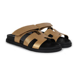 Hermes Oran Sandals Dore Chevre 38 EU