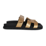 Hermes Oran Sandals Dore Chevre 38 EU