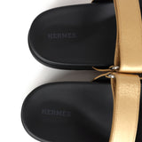 Hermes Oran Sandals Dore Chevre 38 EU