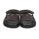 Hermes Chypre Techno Sandals Ecorce Calfskin Palladium Hardware 37 EU