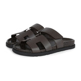 Hermes Chypre Techno Sandals Ecorce Calfskin Palladium Hardware 37 EU