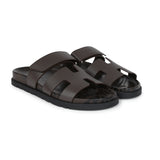 Hermes Chypre Techno Sandals Ecorce Calfskin Palladium Hardware 37 EU