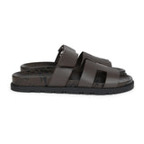 Hermes Chypre Techno Sandals Ecorce Calfskin Palladium Hardware 37 EU