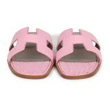 Hermes Oran Sandals Bubblegum Matte Alligator 38 EU