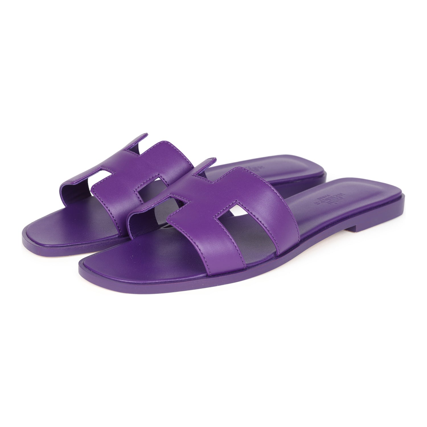 0RAN SANDALS IN VIOLET PURPLE SUEDE AND CHERRY RED CALFSKIN