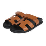 Hermes Chypre Techno Sandals Gold Calfskin Palladium Hardware 39 EU