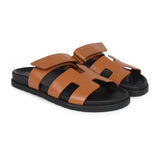 Hermes Chypre Techno Sandals Gold Calfskin Palladium Hardware 39 EU