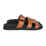 Hermes Chypre Techno Sandals Gold Calfskin Palladium Hardware 39 EU