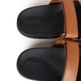 Hermes Chypre Techno Sandals Gold Calfskin Palladium Hardware 39 EU