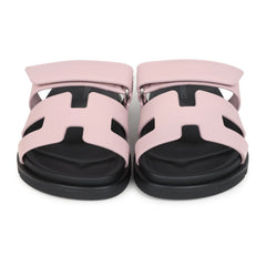 Hermes Chypre Techno Sandals Rose Cancan Calfskin Palladium Hardware 35 EU front