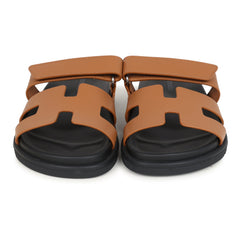 Hermes Chypre Techno Sandals Naturel Calfskin Palladium Hardware 36 EU