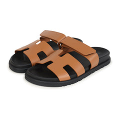 Hermes Chypre Techno Sandals Naturel Calfskin Palladium Hardware 36 EU