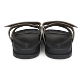 Hermes Chypre Sandals Etoupe Epsom Palladium Hardware 37 EU