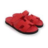 Hermes Chypre Techno Sandal Rose Vermillon Suede Palladium Hardware 38 EU