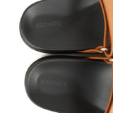 Hermes Chypre Techno Sandals Naturel Studded Calfskin Palladium Hardware 38 EU