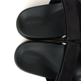 Hermes Leopard Print Chypre Techno Sandals Gold & Black Moire, Calfskin & Suede Palladium Hardware 37 EU