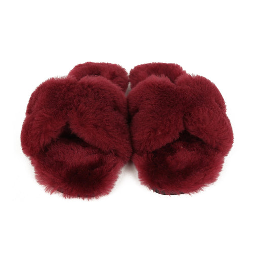 Hermes Oran Sandal Rouge H Shearling 37.5 EU