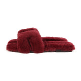Hermes Oran Sandal Rouge H Shearling 37.5 EU