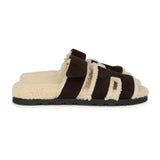 Hermes Chypre Techno Sandals Marron Ebene Suede and Ecru Shearling Palladium Hardware EU 37 - Thumbnail View 3