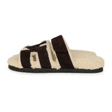 Hermes Chypre Techno Sandals Marron Ebene Suede and Ecru Shearling Palladium Hardware EU 37 - Thumbnail View 6