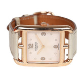 Pre-owned Hermes HSS Special Order Cape Cod Watch Beton Matte Alligator/Rose Gold