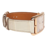 Pre-owned Hermes HSS Special Order Cape Cod Watch Beton Matte Alligator/Rose Gold