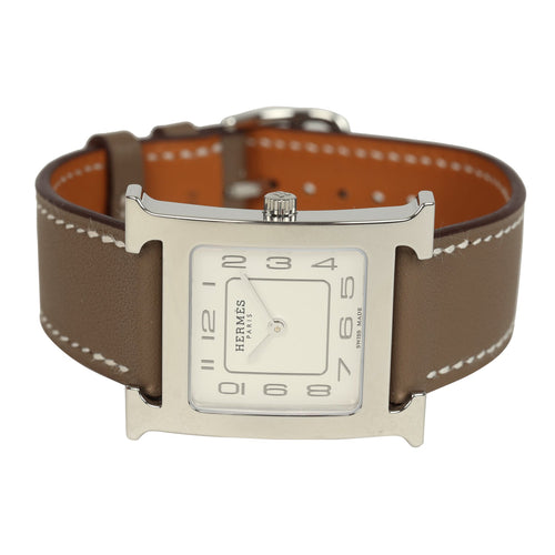 Hermes Heure H Small 25mm Watch Etoupe Swift