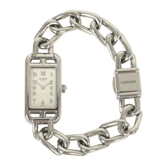 Pre-owned Hermes Nantucket Watch Small Model Stainless Steel
